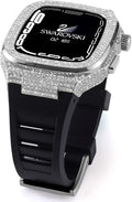 Rugged Metal Bumper Case with Silicone Band for Apple Watch 44mm 45mm