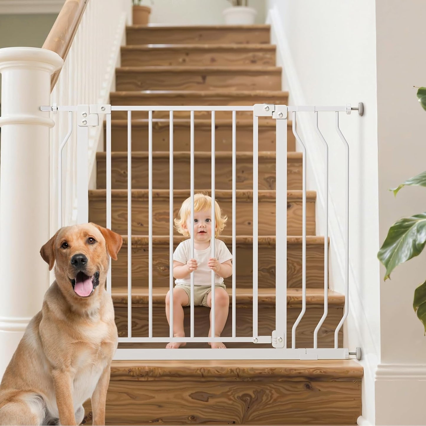 Baby Gate for Stairs - Auto Close Safety Gate for Pets
