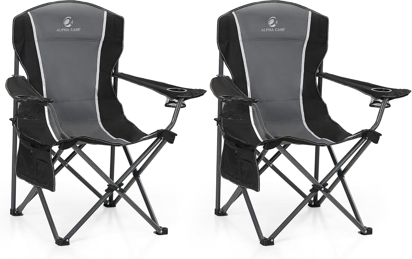 Oversized Camping Folding Chair with Heavy Duty Support 350 LBS