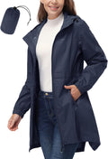 33,000ft Women's Waterproof Long Rain Coat with Hood - Packable welded