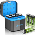 Artman Rechargeable AA Lithium Batteries 12-Pack with 12-Slot Charger