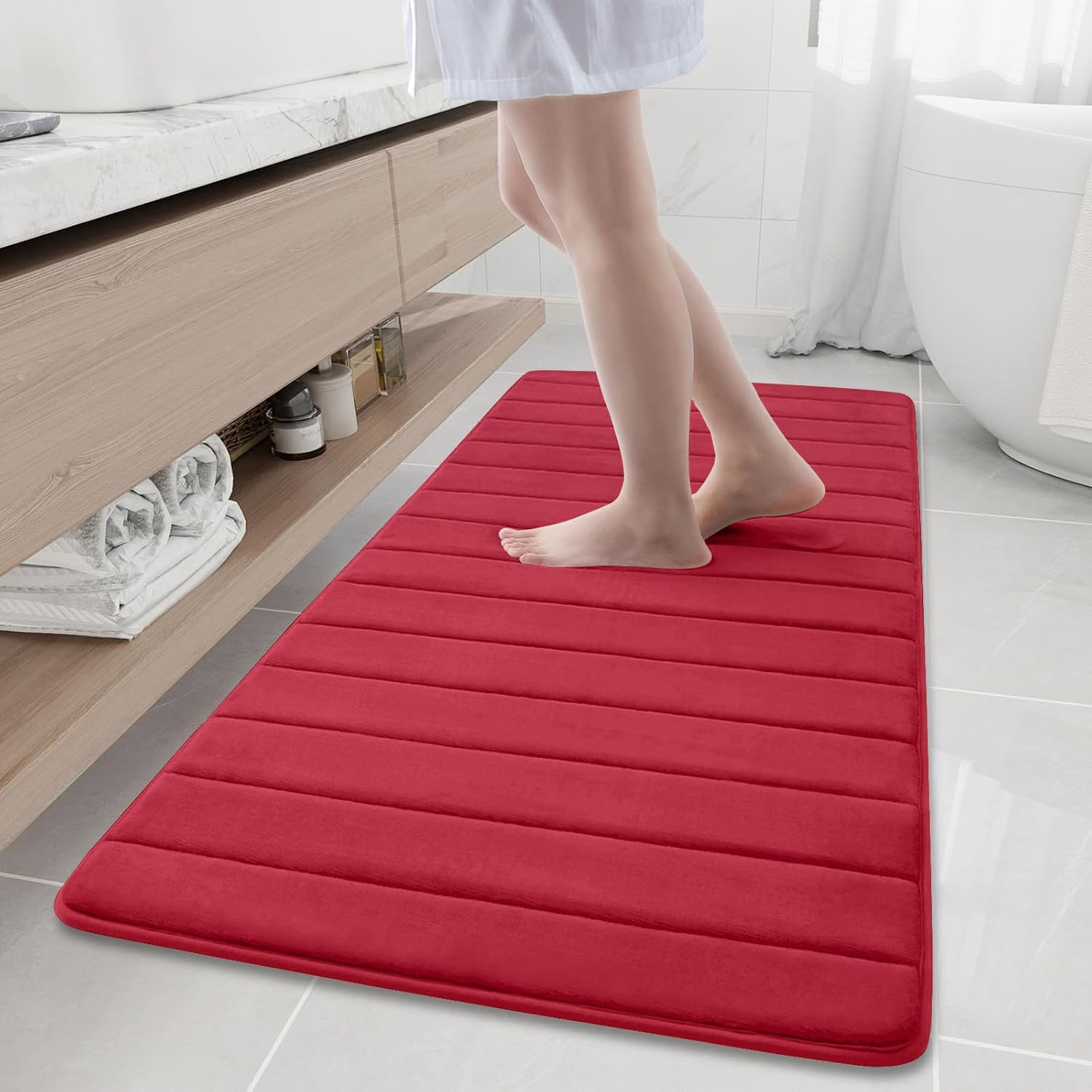 Buganda Memory Foam Bath Mat, Ultra Soft Non-Slip Rug 60 in