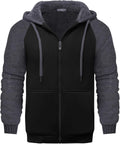 Mens Fleece-Lined Zip Up Hoodie - Thick Winter Warm Jacket LIGHTING
