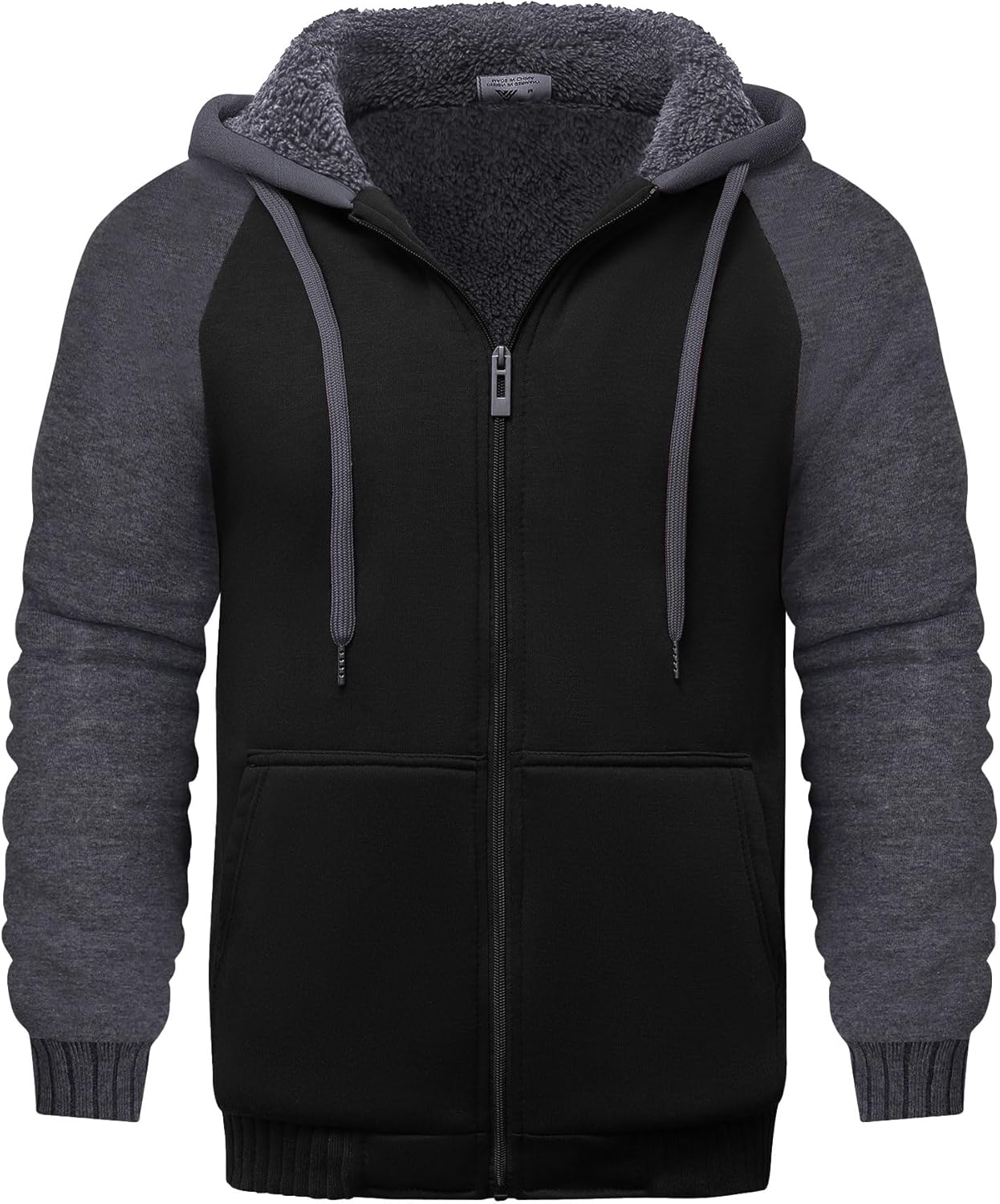 GEEK LIGHTING Mens Fleece-Lined Zip Up Hoodie for Winter Warmth