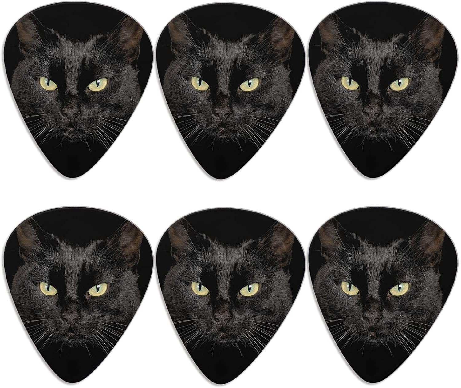 6 pack Black Cat Guitar Picks 0.96mm by KEIAHUAN