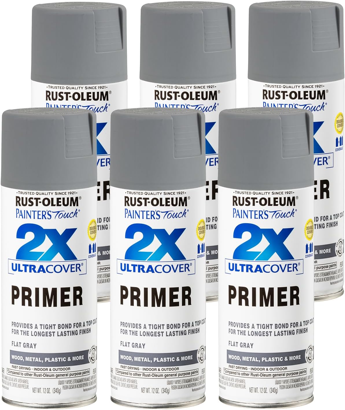 Rust-Oleum Painter's Touch 2X Ultra Cover Primer Spray 6 Pack