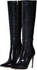 Elisabet Tang 4 in Knee High Stiletto Boots - Sleek Pointed Toe Calf