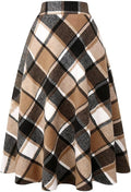 Long Plaid Wool Skirt for Womens Winter Fall - Warm High (Style HZLN)