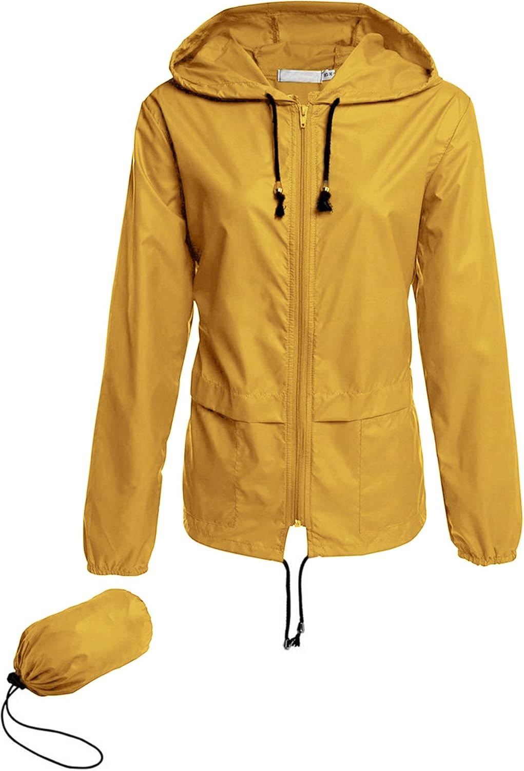 Lightweight Waterproof Raincoat for Women Packable Hooded Windbreaker