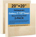 Falling in Art 20x20 Wooden Canvas Panels 2 Pack - Deep 1 1/2ft Cradle