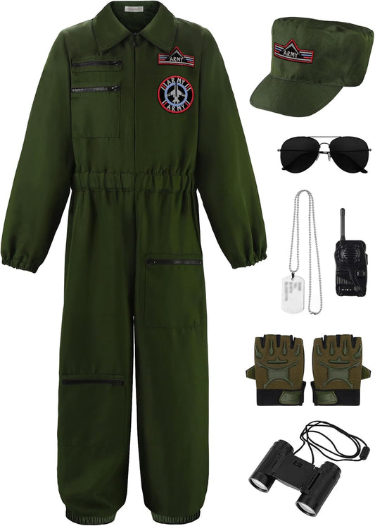 Fighter Pilot Costume for Kids - Air Force Flight Suit Dress Up