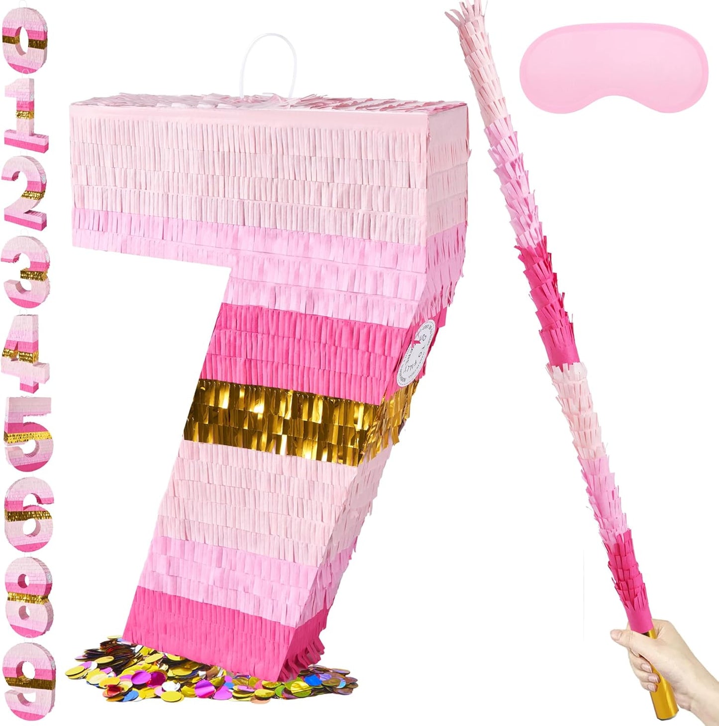 PCFING 20 Inch Number 7 Pinata for Fun Birthday Parties