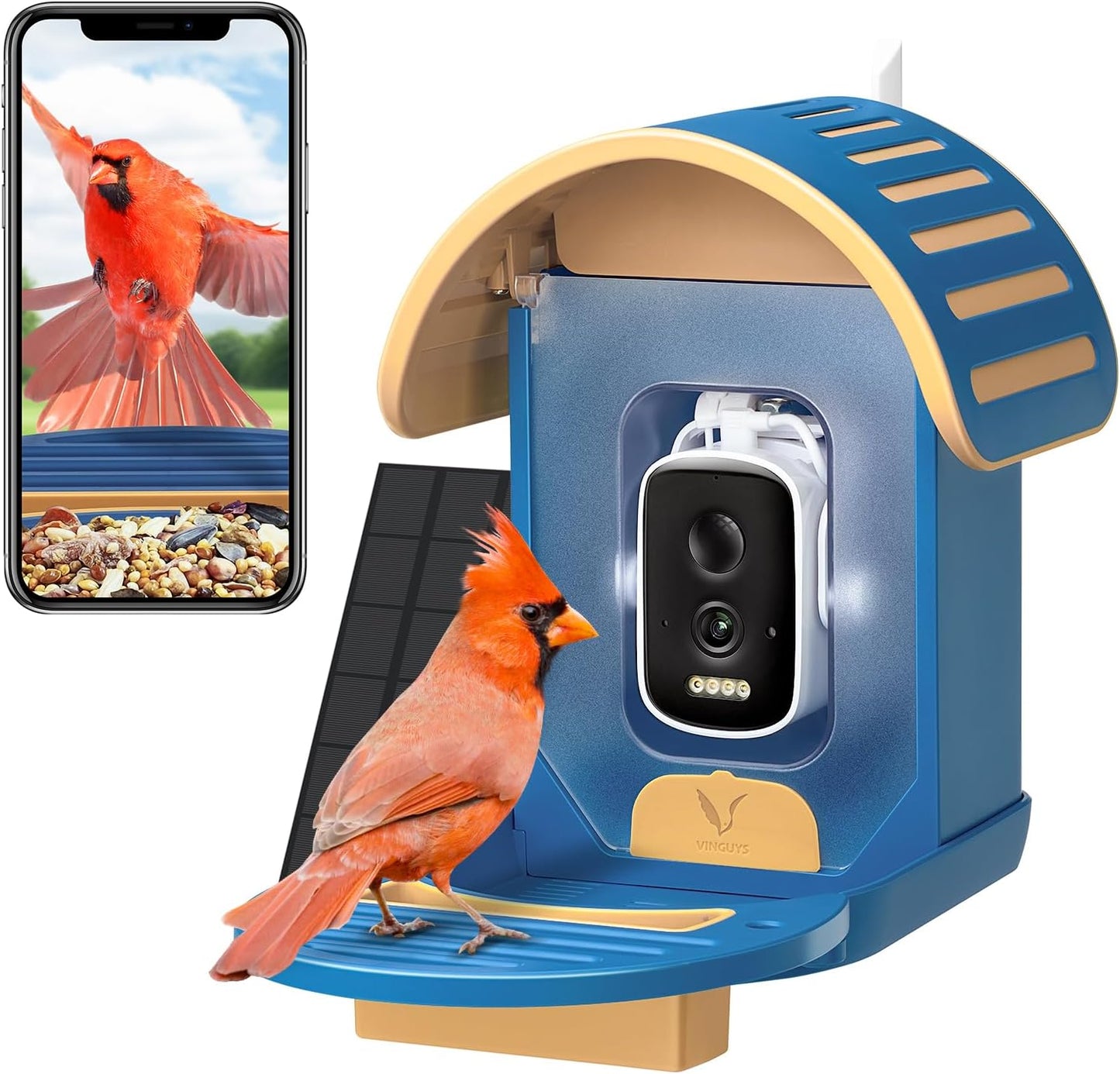 2.5K UHD Bird Feeder Camera w/ AI Species Recognition