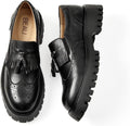 Chunky Loafers for Women Leather Platform Slip On - Elevated Comfort