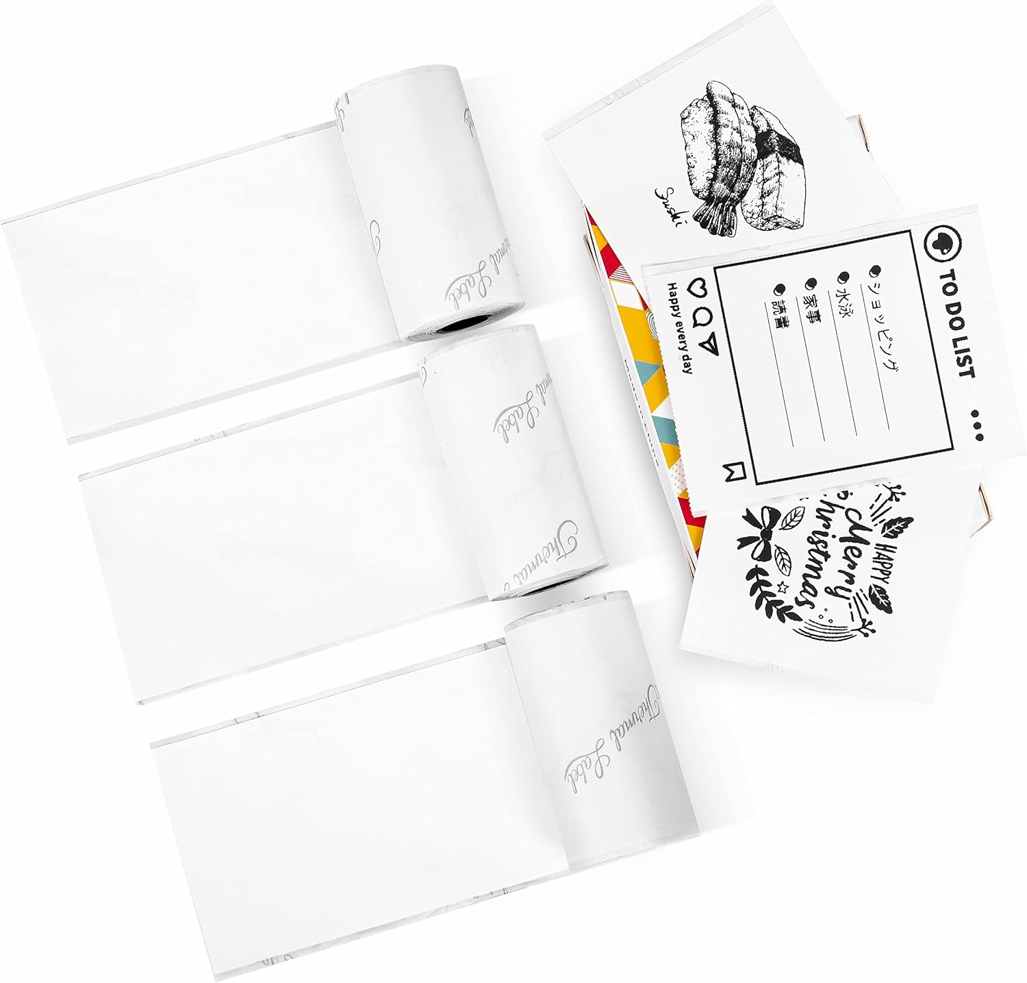 Phomemo 50mm Adhesive Thermal Sticker Paper - Black Text - 3 Rolls