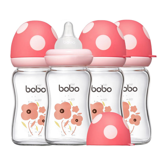 YOHKOH Natural Glass Baby Bottle for Newborns - Anti-Colic Design