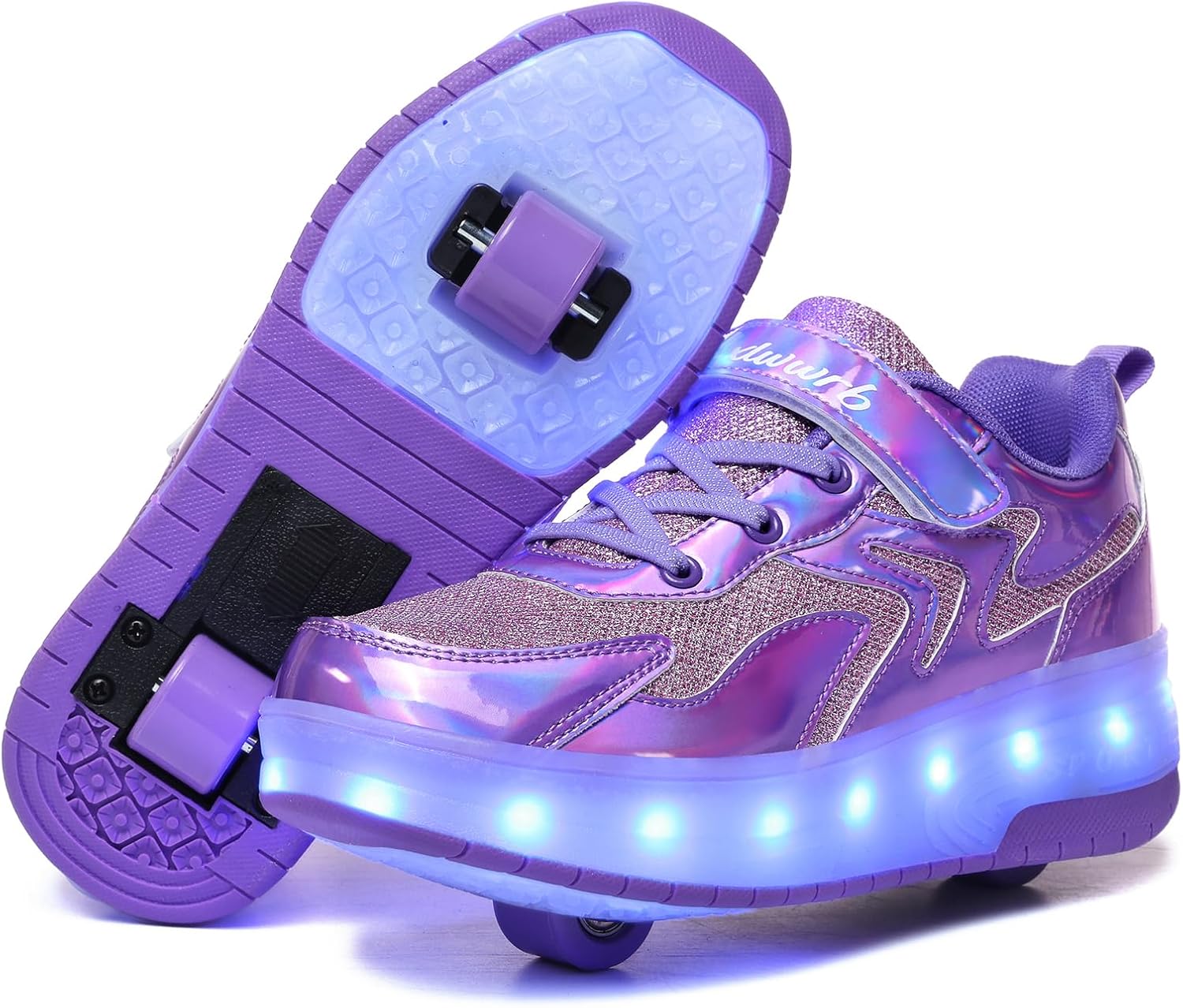 Wooowyet LED Roller Skate Shoes for Kids with Light Up Wheels