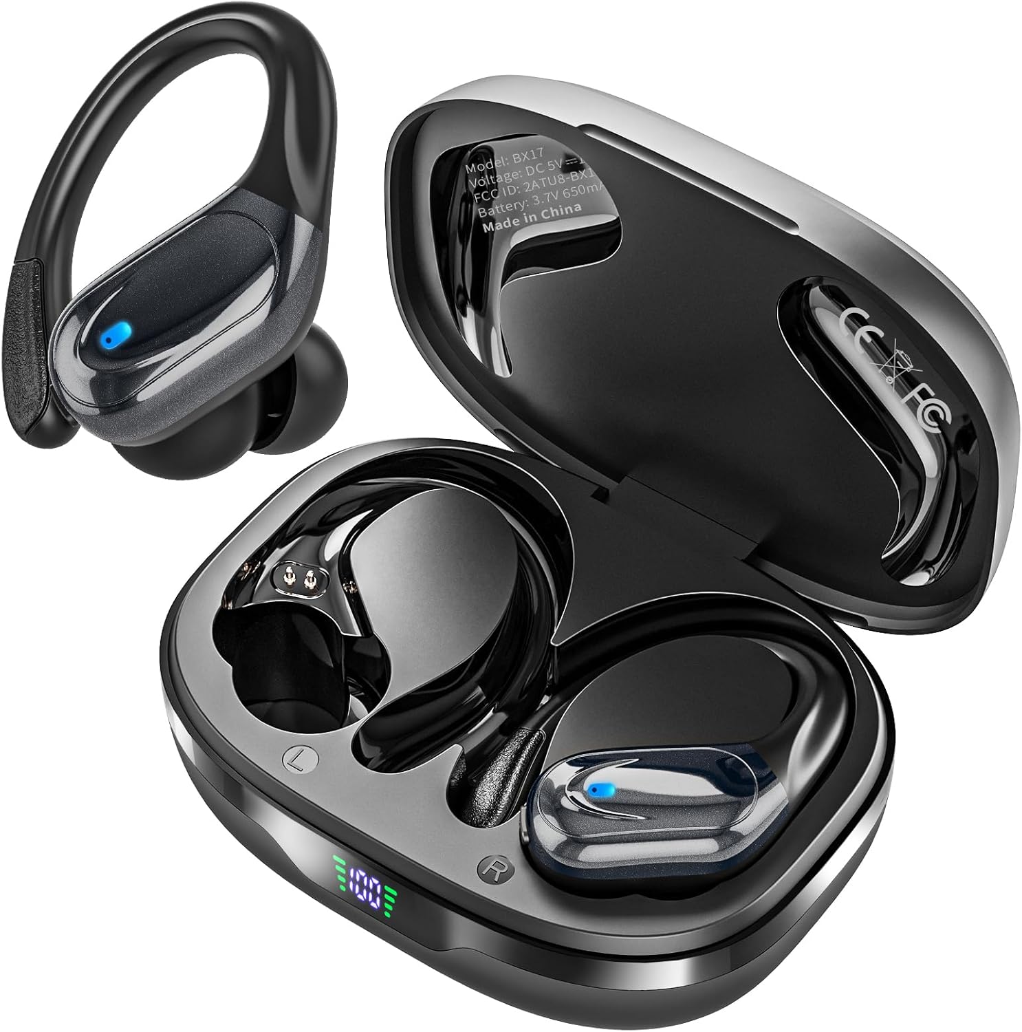 Catitru 80hrs Playback Wireless Earbuds - Noise Cancelling Mic for Sports