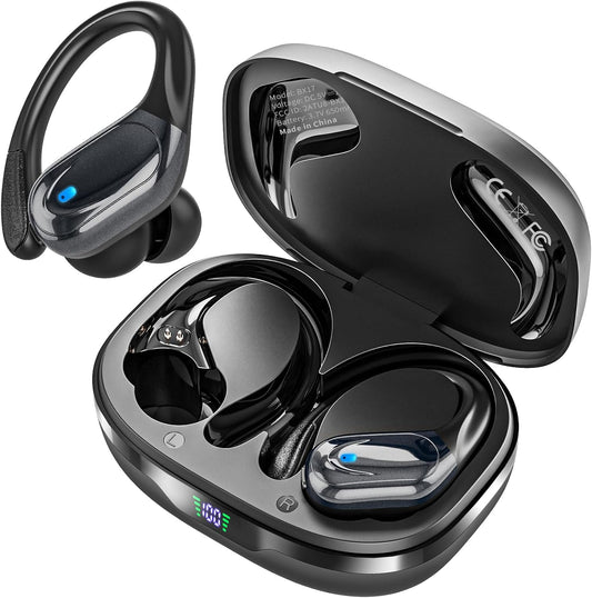 Catitru 80hrs Playback Wireless Earbuds - Noise Cancelling Mic for Sports