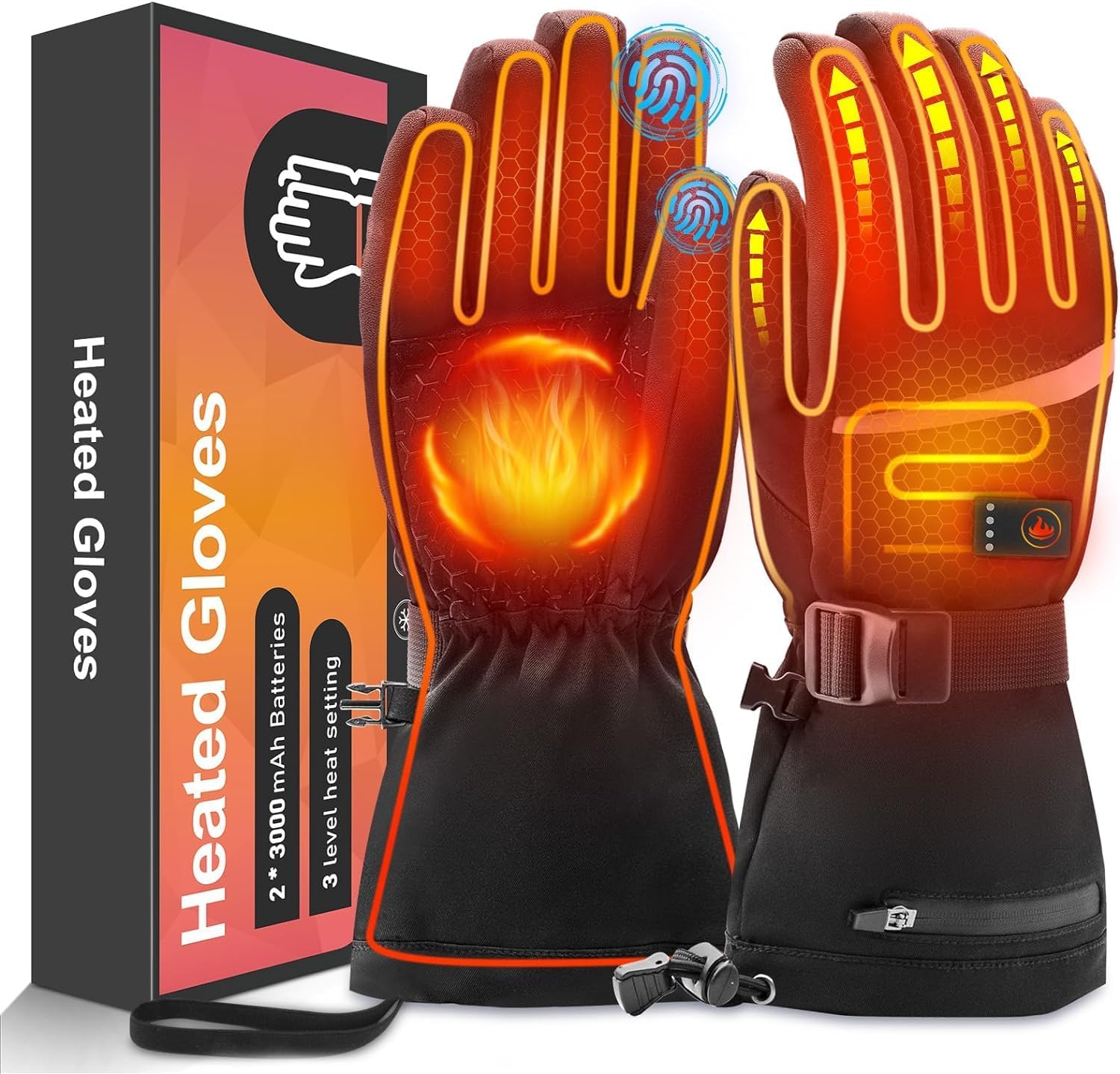 Rechargeable Heated Touchscreen Gloves: Waterproof & Warm
