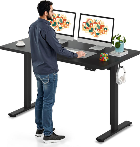 Electric Standing Desk 55 x 28 Inches for Ergonomic Comfort