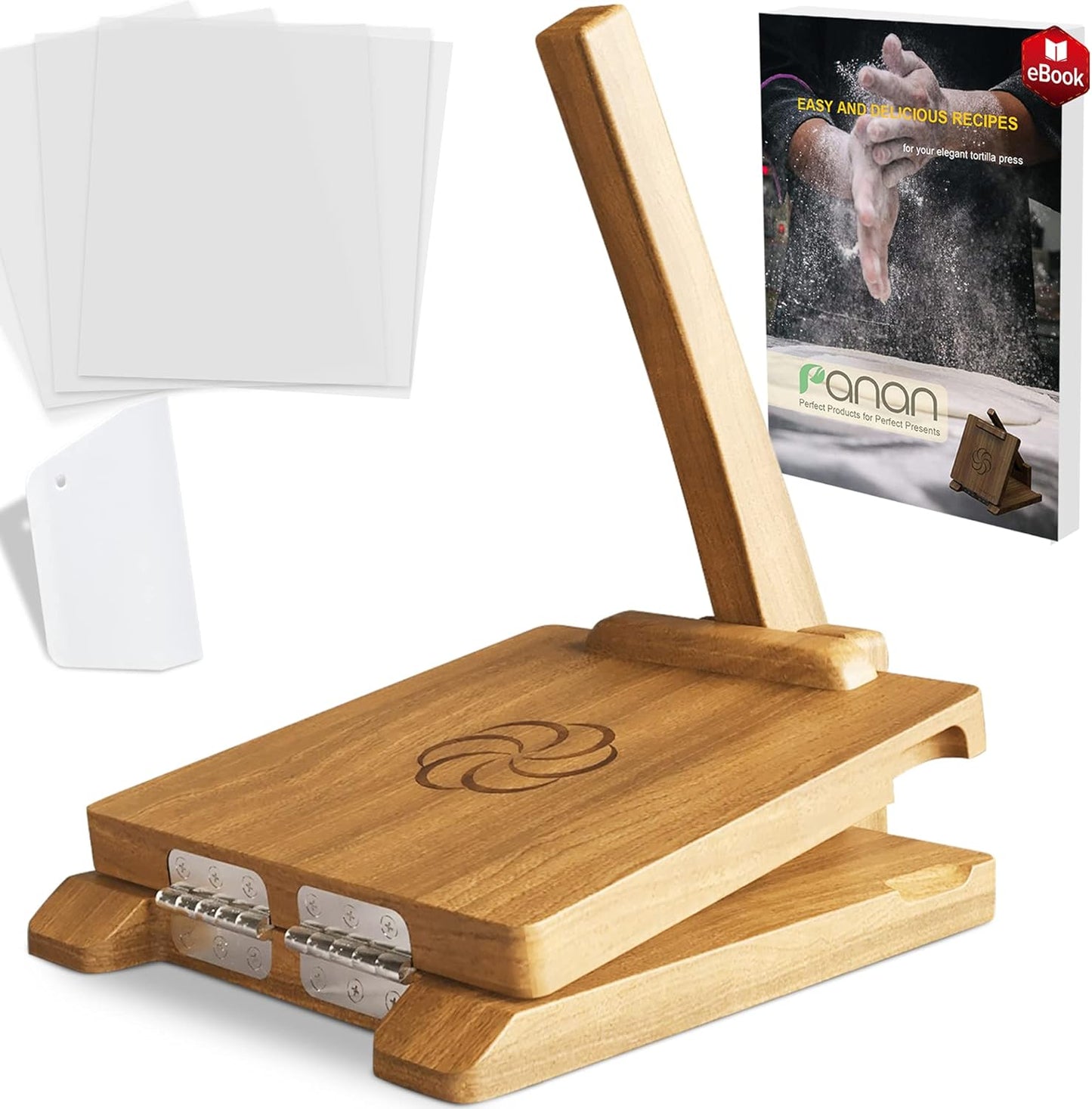 Wooden Tortilla Press for Perfect Tortillas - Large 10 in Press