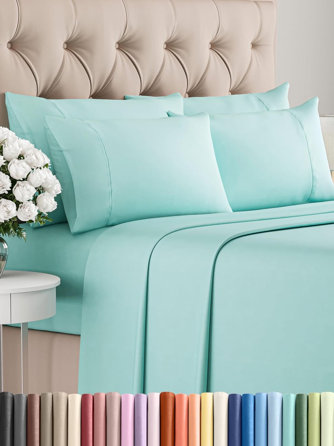 Cal King 6 Piece Sheet Set - Soft Cooling Sheets for Comfort