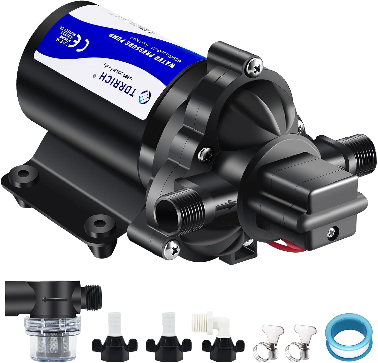 Water Pressure Booster Pump for RV - 12V Diaphragm Power Pump