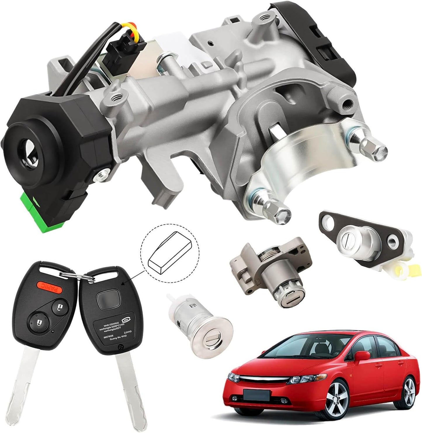RAMATA Ignition Switch Lock Cylinder with Key for Honda Civic
