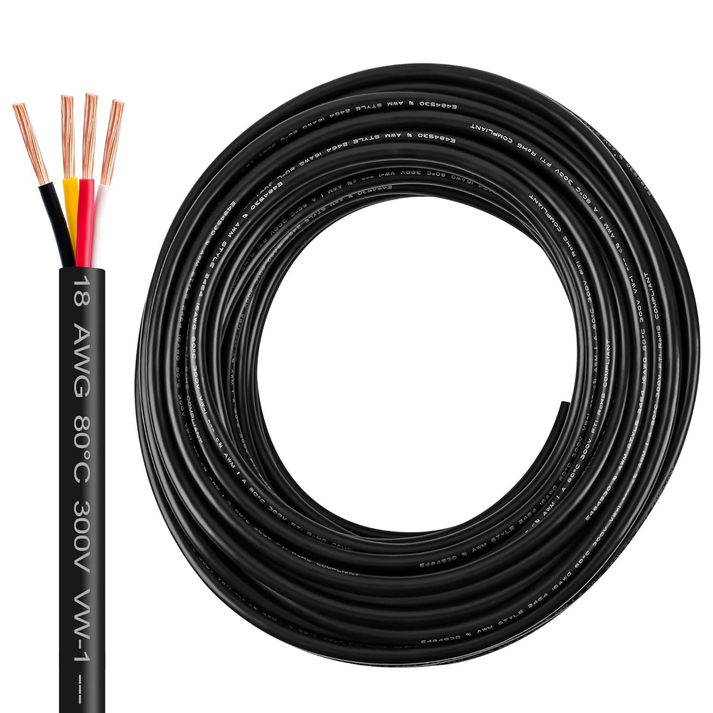 18 Gauge Wire 4 Conductor for LED Lamp and Automotive Use