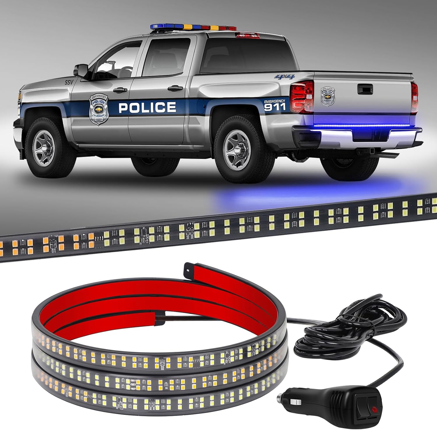 60 inch Blue Emergency Lights Strip for Trucks and Vehicles
