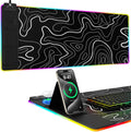 Mouse Pad with Phone Holder Wireless Charging Desk Mat - RGB Large