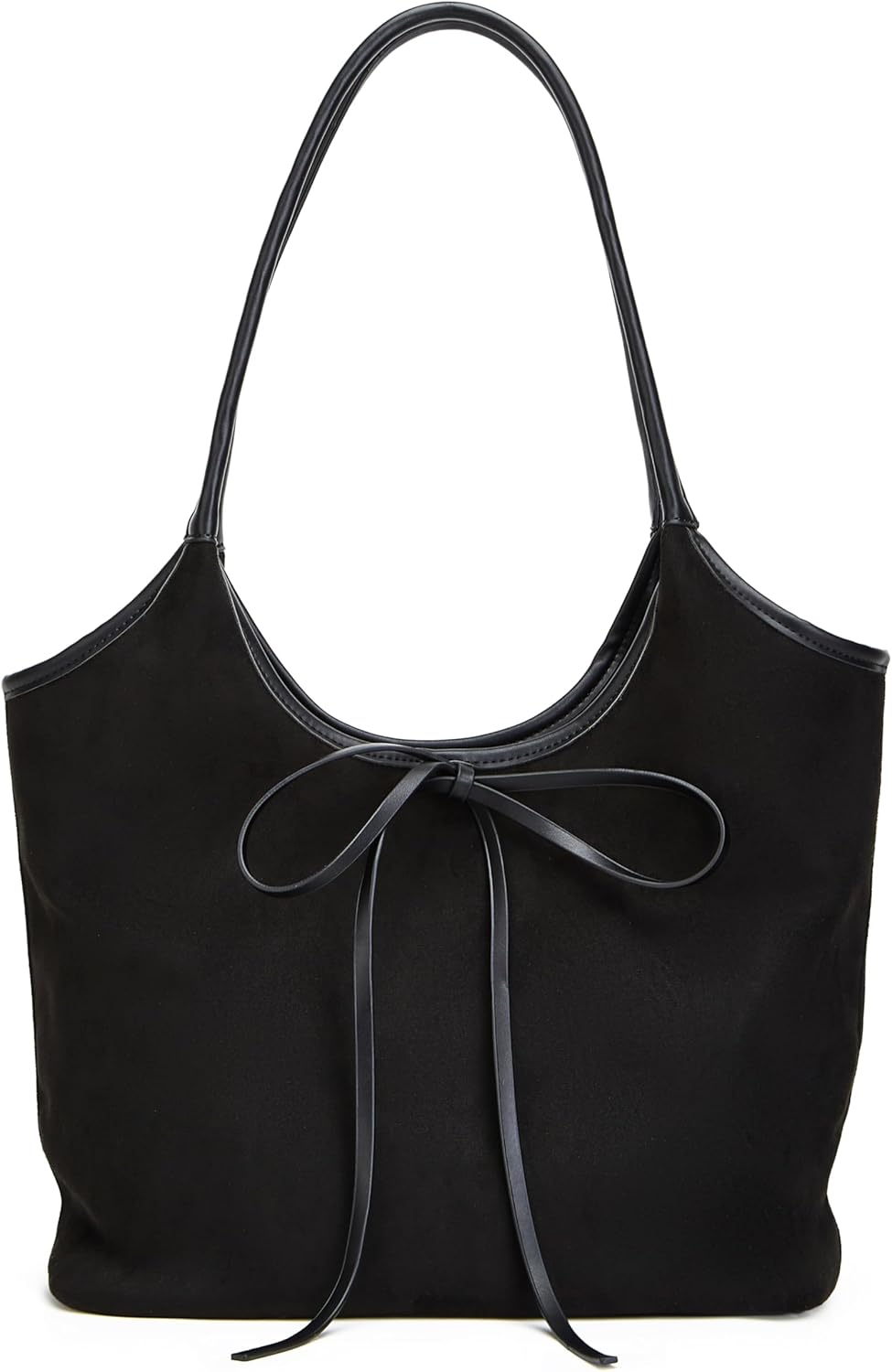 Vintage French Bow Tote Bag Large Capacity Chic Hobo Satchel