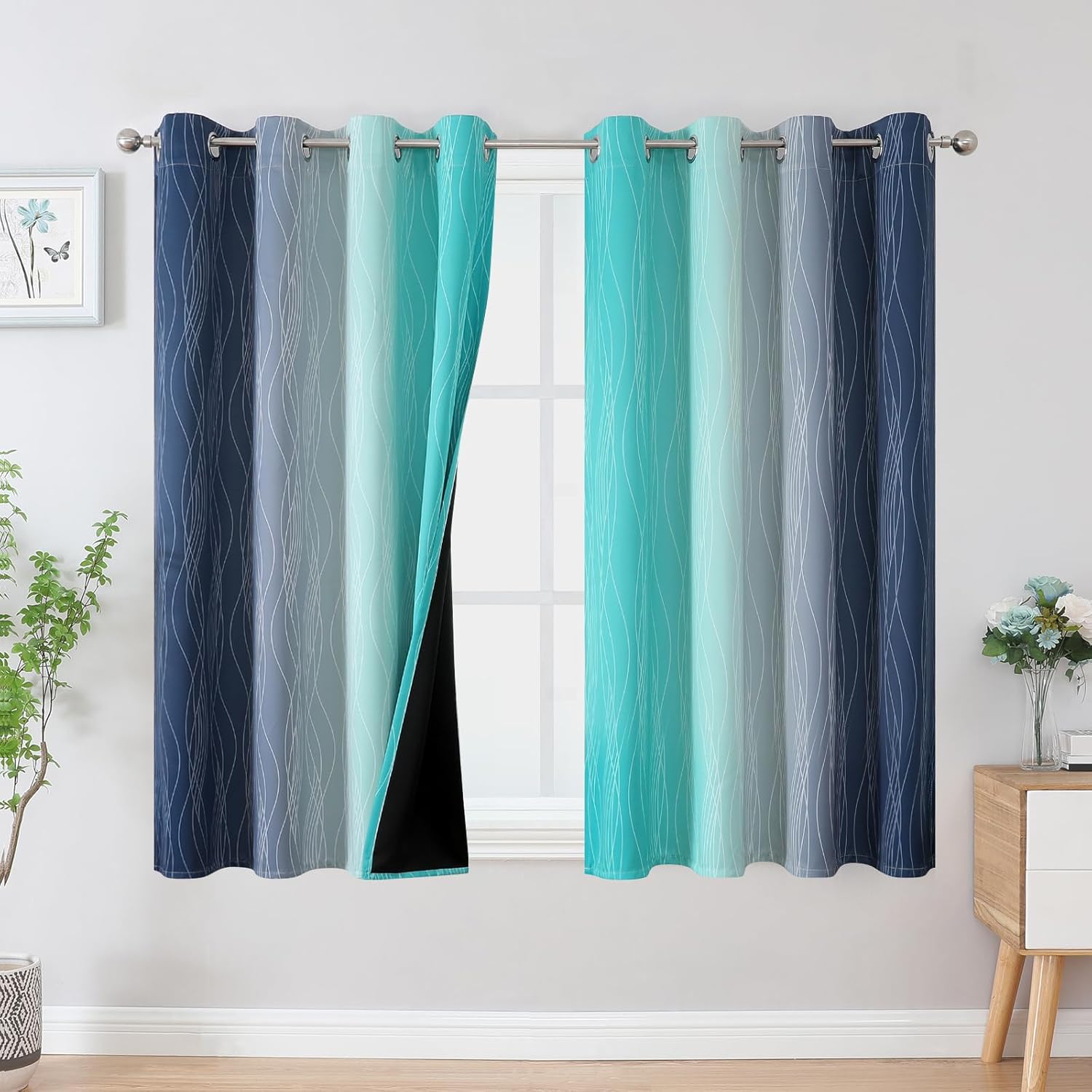 Ombre Blackout Curtains for Kitchen and Bathroom by Estelar Textiler
