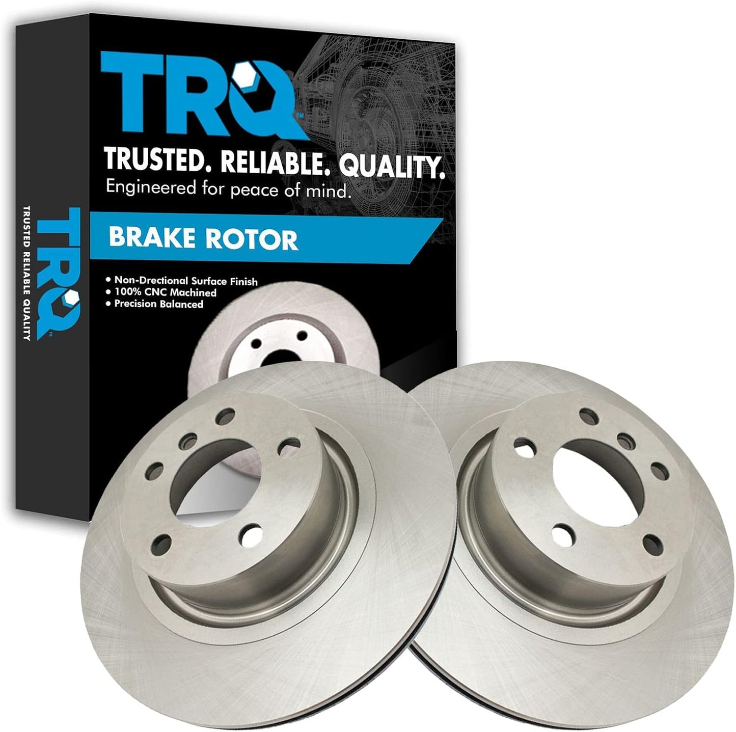 TRQ Rear Brake Rotors Set Vented for 2011-2017 BMW X3 & X4