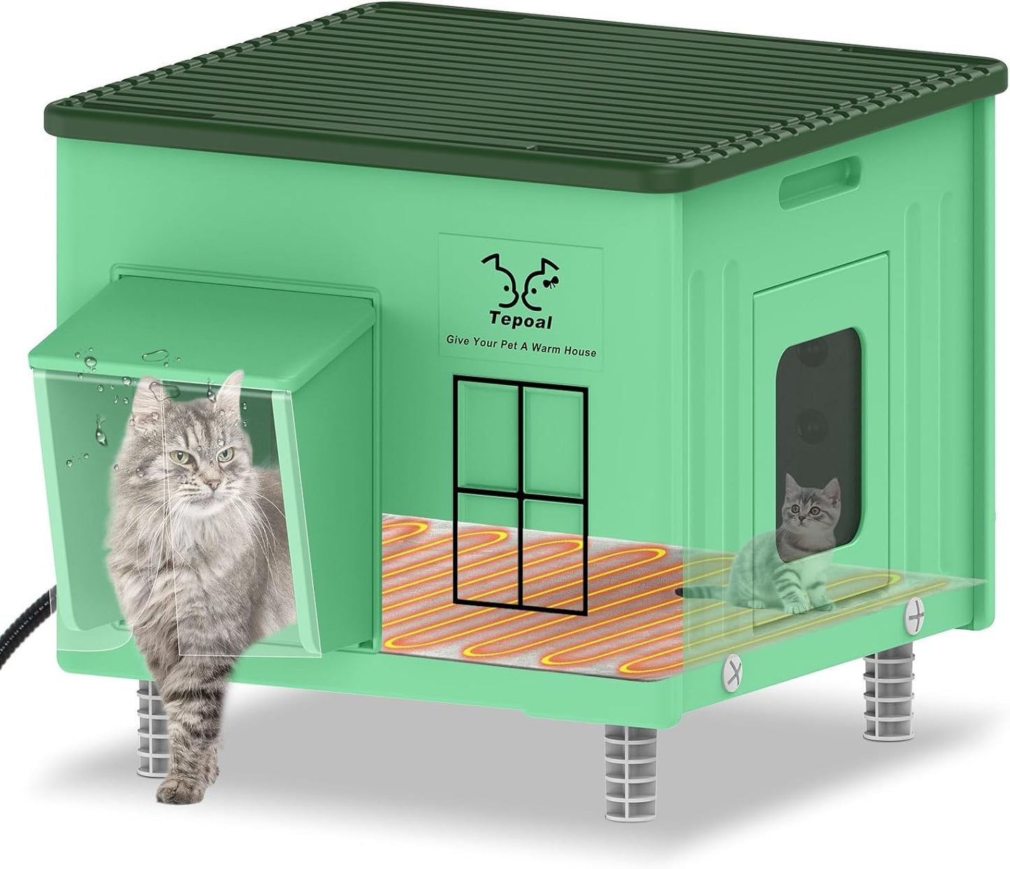 Indestructible Heated Cat House for Outdoor Cats in Winter