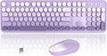 Colorful Wireless Keyboard and Mouse Combo Purple Gradient - Retro