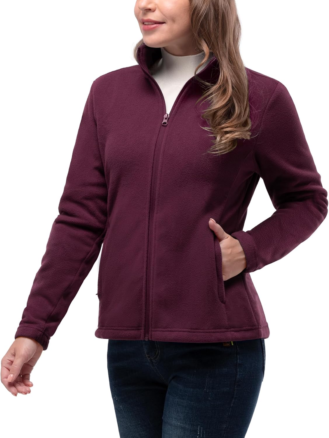 33,000ft Women's Zip Up Fleece Jacket for Winter Activities