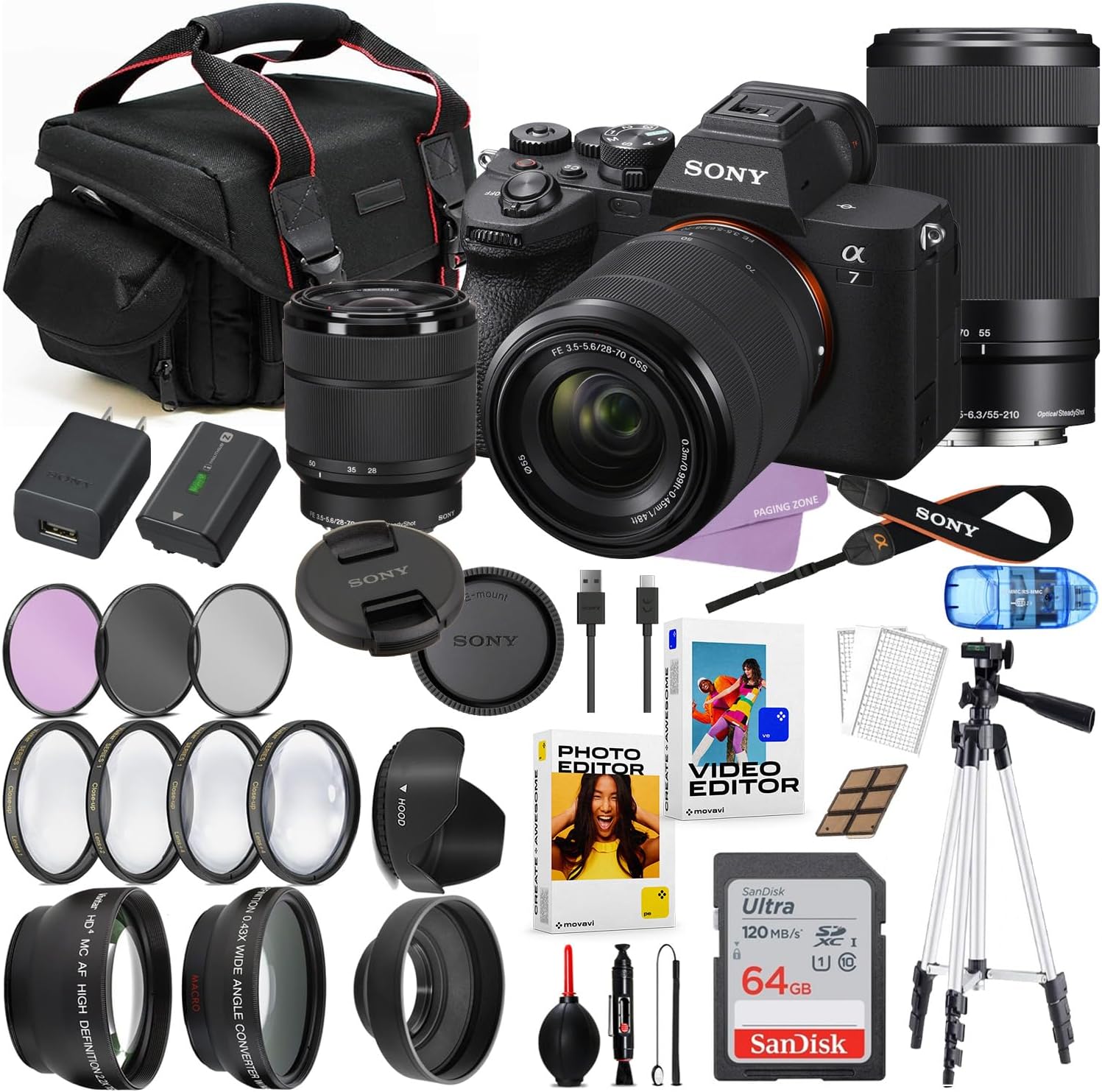 Sony a7 IV Mirrorless Camera Bundle with Lenses and Accessories