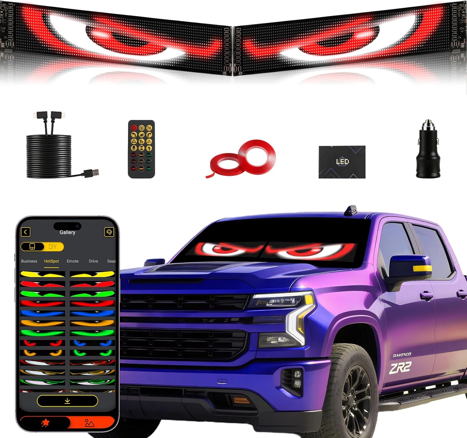 Devil Eyes Light for Cars - Custom Dynamic LED Display