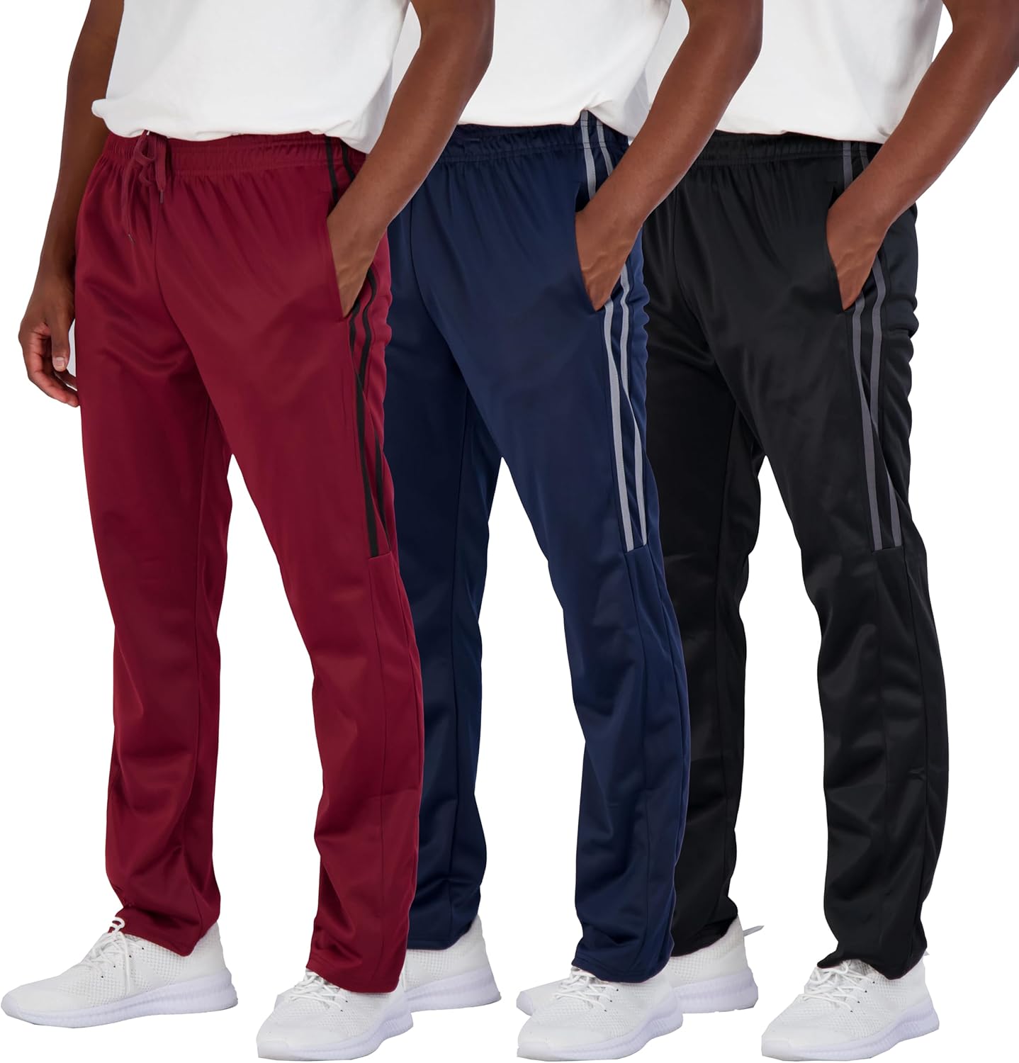 Men's Active Athletic Casual Tricot Open Bottom Sweatpants