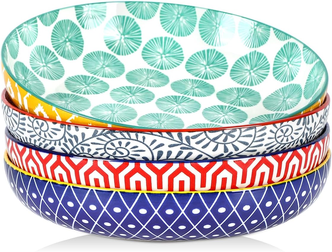 Selamica 9.6 in Pasta Bowls Set of 4 for Versatile Dining