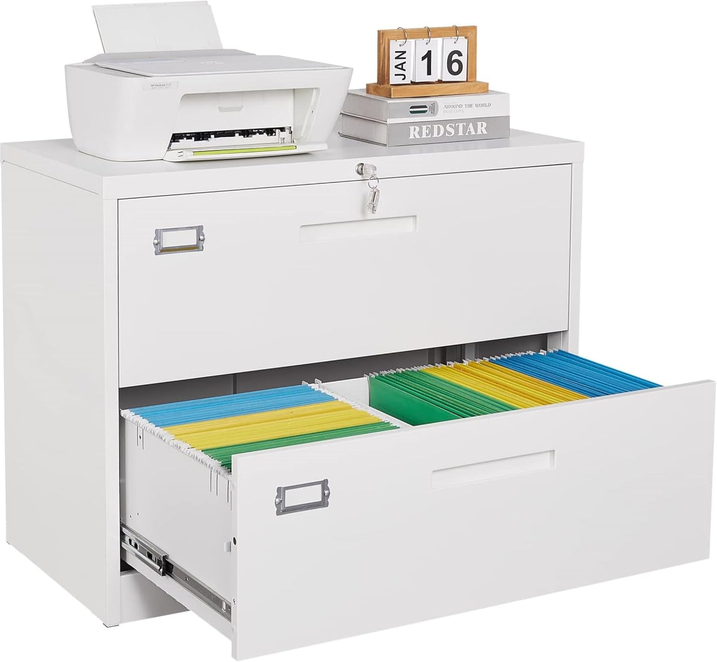 2 Drawer Lateral File Cabinet with Lock for Office and Home