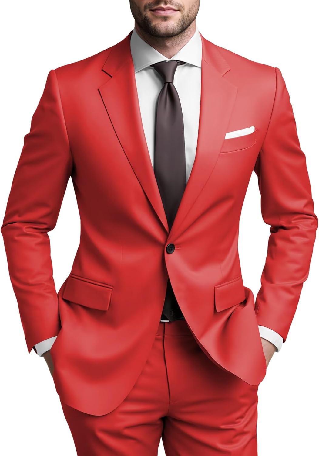 Mens Regular Fit 2 Piece Suit for Weddings and Business Events
