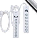 GE 6-Outlet Surge Protector 2-Pack, 6 ft Cord - Reliable Home Power