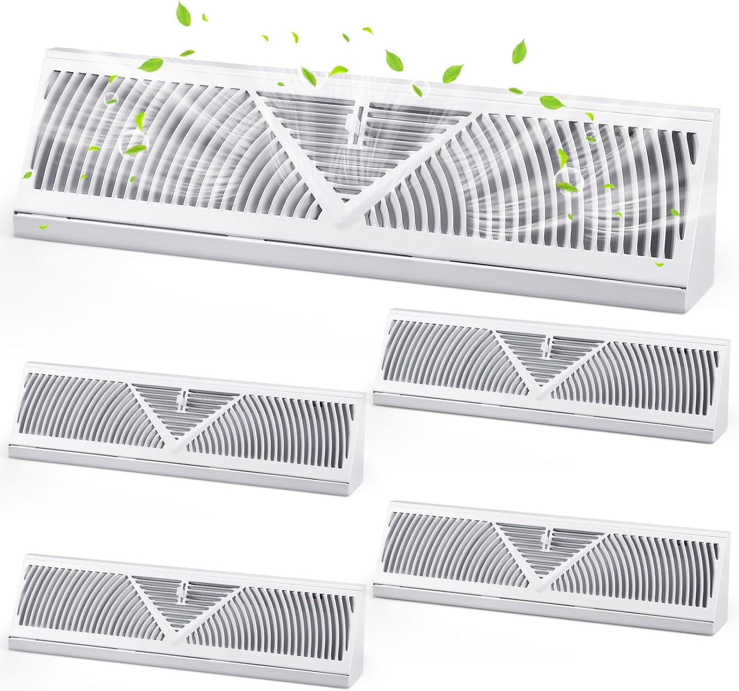 4 Pcs Baseboard Register Vent Covers for Home Air Flow Control