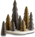 Honeycomb Trees Set of 8 in Neutral - Sophisticated Winter Mantel
