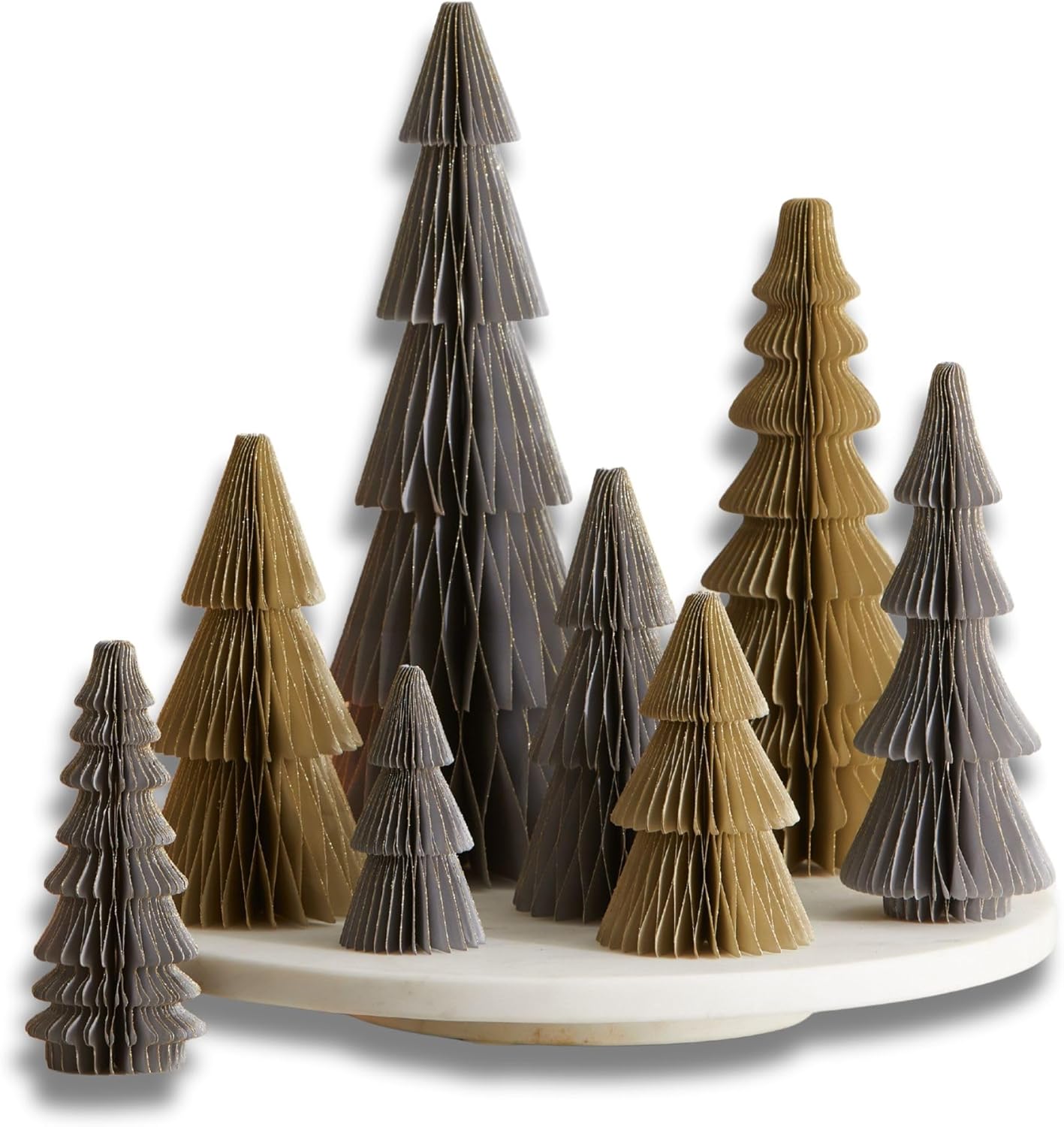 Honeycomb Trees Set of 8 in Neutral for Christmas Decor
