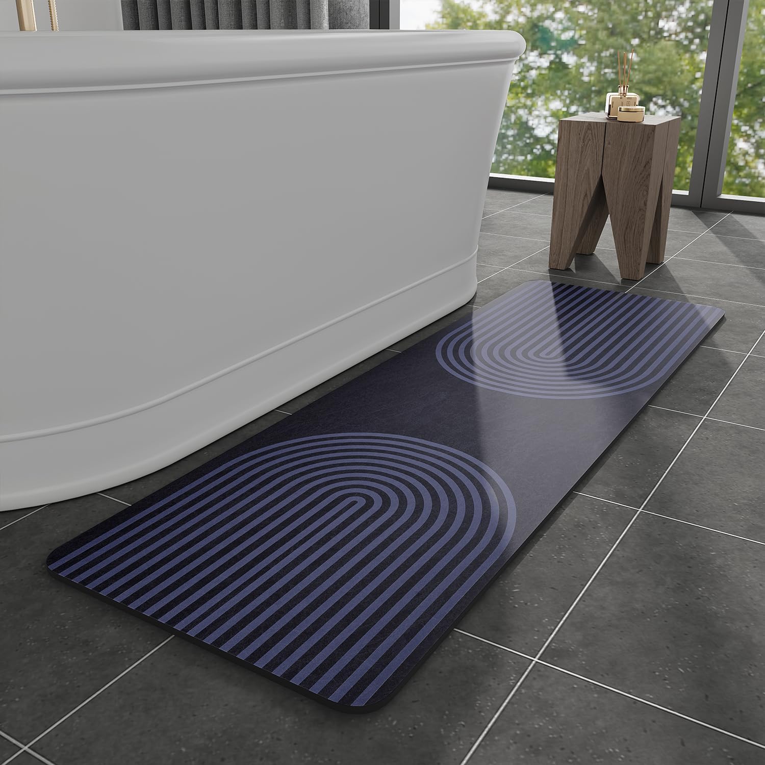 MontVoo Non Slip Thin Bathroom Rugs for Quick Drying