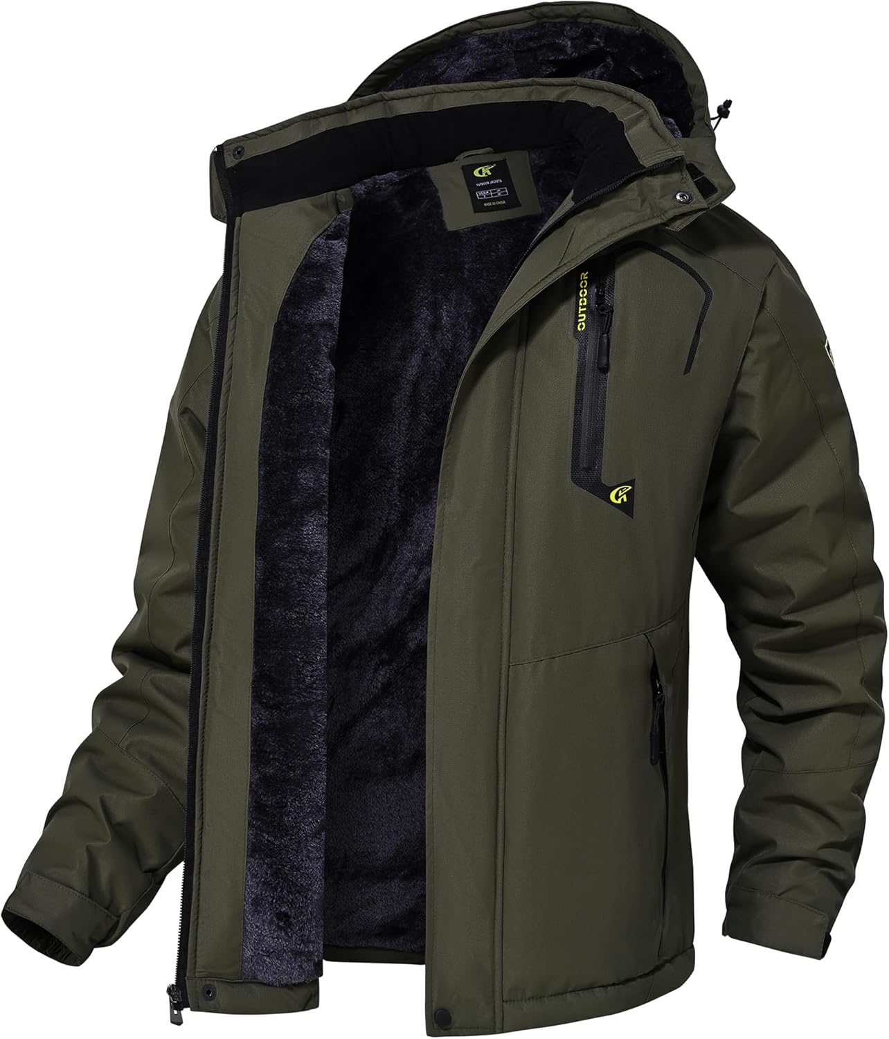QPNGRP Mens Waterproof Ski Snowboard Jacket for Winter Sports